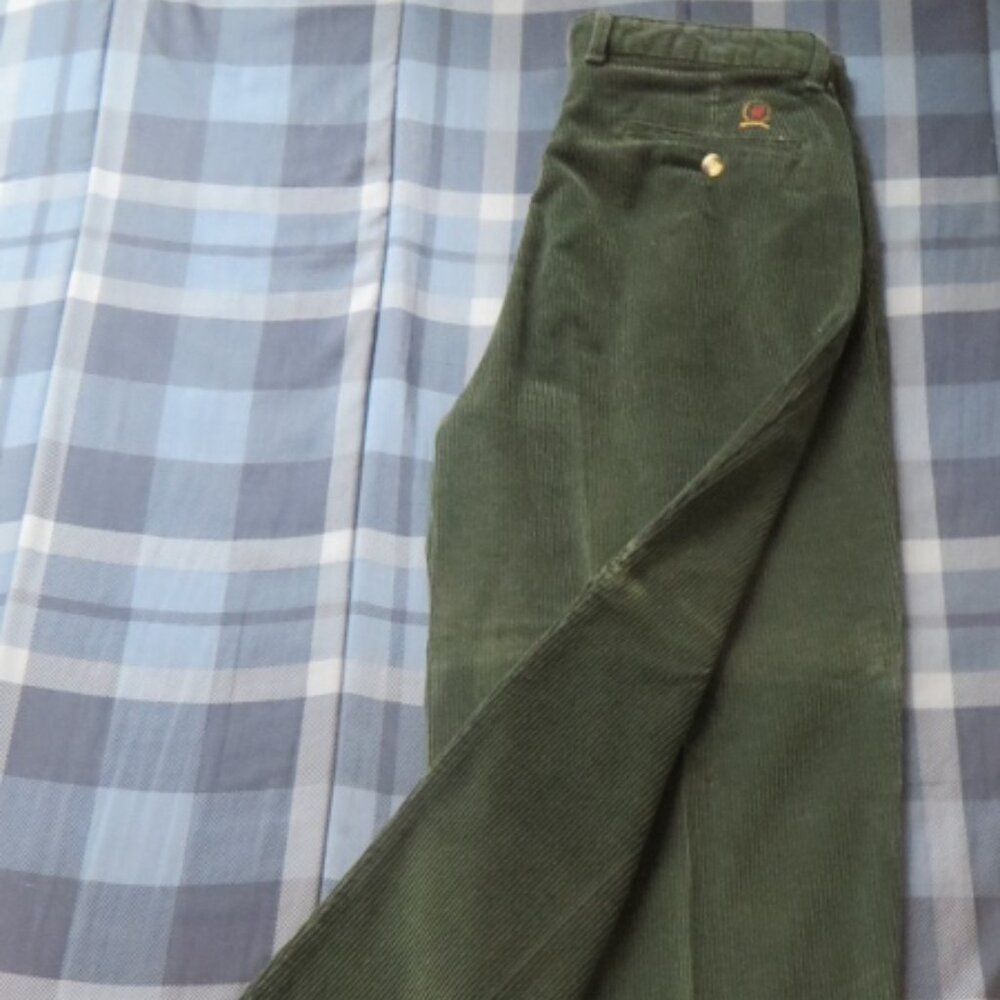 Tommy Hilfiger Corduroy Pants / Jeans - Vintage 90's Era - GREEN - Size 34x32